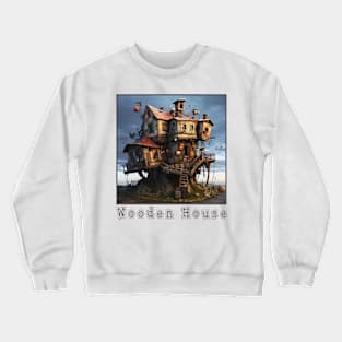 Wooden House in the trees Crewneck Sweatshirt